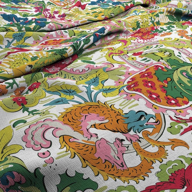 Contemporary Harlequin Shenlong Fabric in Pomegranate/Grounded/Incense For Sale - Image 3 of 3