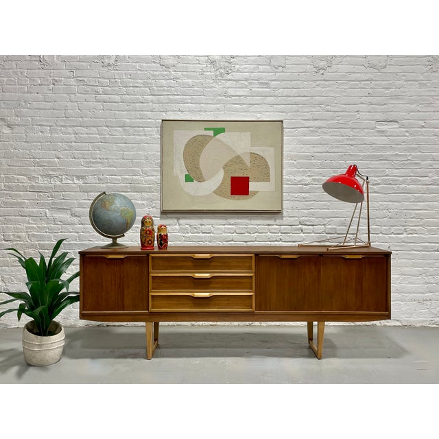 Extra Long Mid Century Modern Danish Teak Square Leg Credenza, C. 1960's For Sale - Image 10 of 17