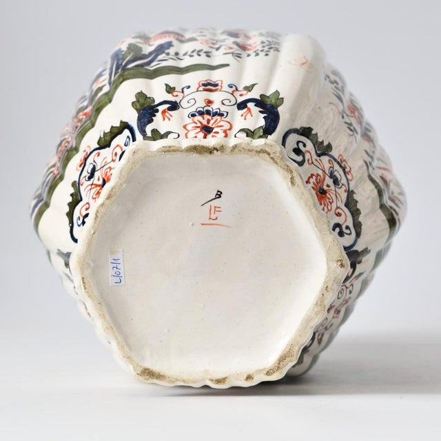 Polychrome Delft Vases by Louis Fourmaintraux, Set of 2 For Sale - Image 9 of 12