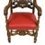 Antique Pair of Carved Walnut Jacobean Revival Throne Chairs With Red Leather Seats For Sale - Image 9 of 16
