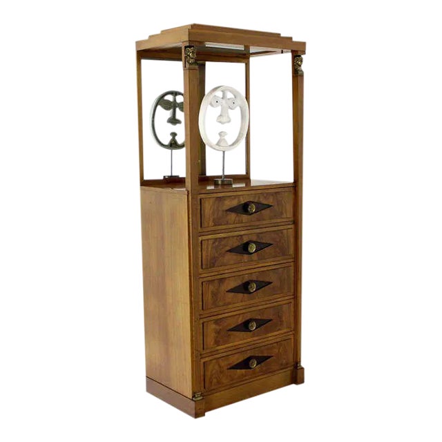 Early 20th Century Empire Vitrine Light Up Display Cabinet or Chest of Drawers For Sale