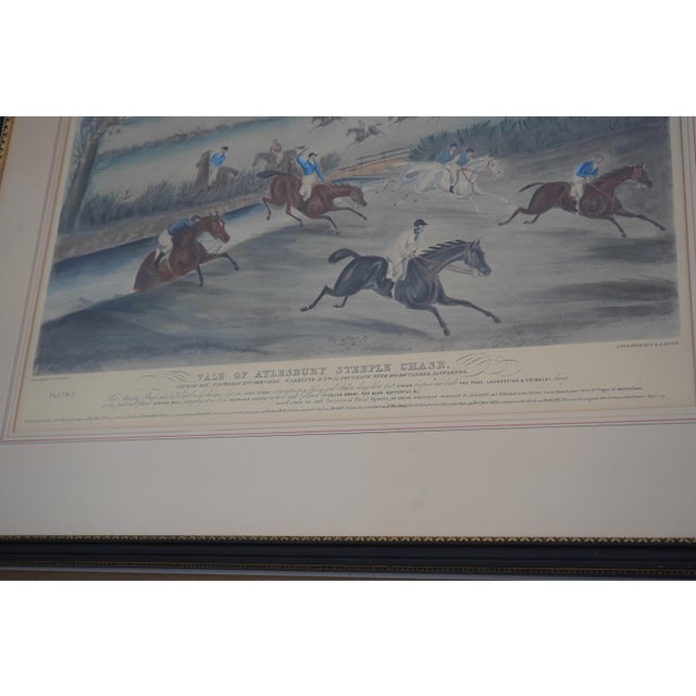 Vintage Hand Painted Horse Racing Engraving Etching For Sale - Image 10 of 12