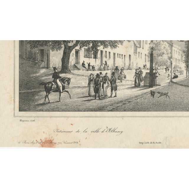 Gold Tirpenne, Albany, New York Street View, 1840, Lithograph For Sale - Image 8 of 10