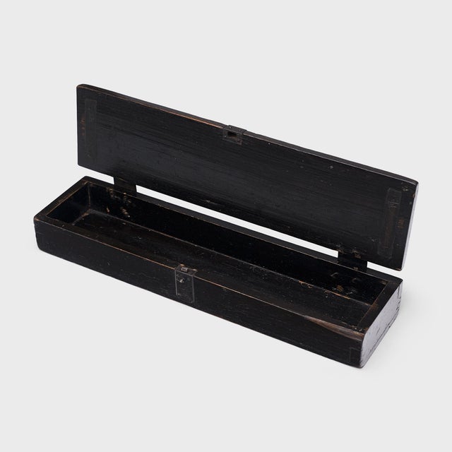 Chinese Black Lacquer Scholar's Box, C. 1850 For Sale - Image 4 of 5