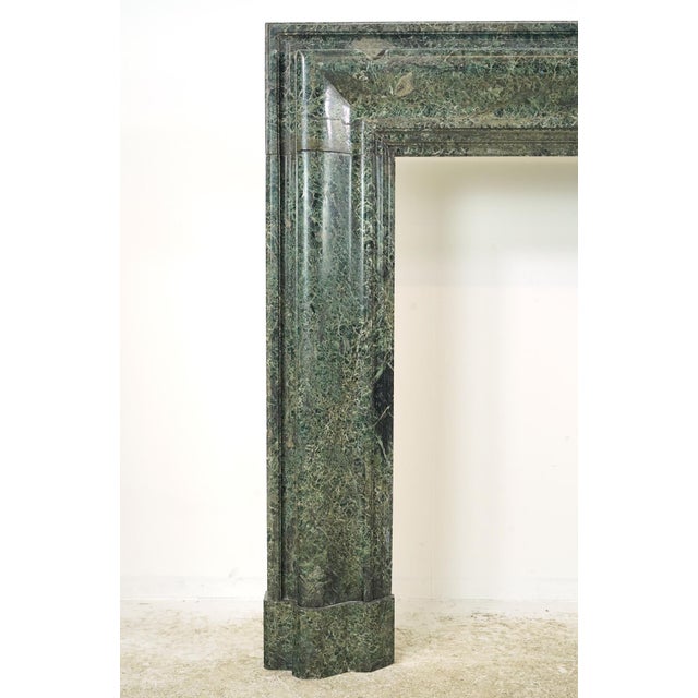 Antique Bolection Dark Green Marble Mantel For Sale - Image 4 of 16