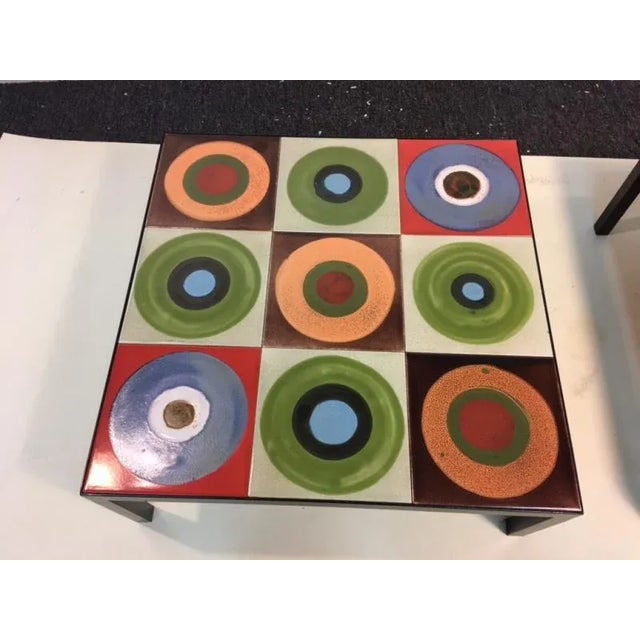 Roger Capron Colorful Modern Tile Tables by Roger Capron - a Pair For Sale - Image 4 of 9