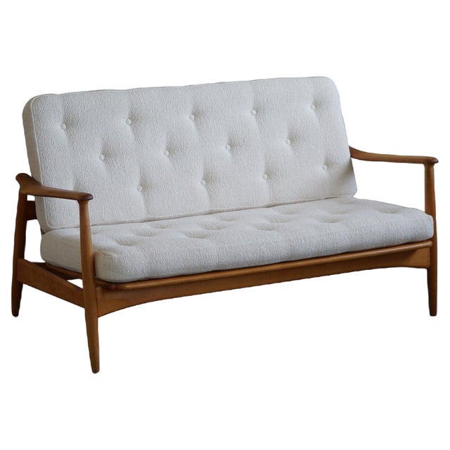 2-Seater Sofa Model Fd 161 in Bouklé attributed to Arne Vodder, 1960s For Sale