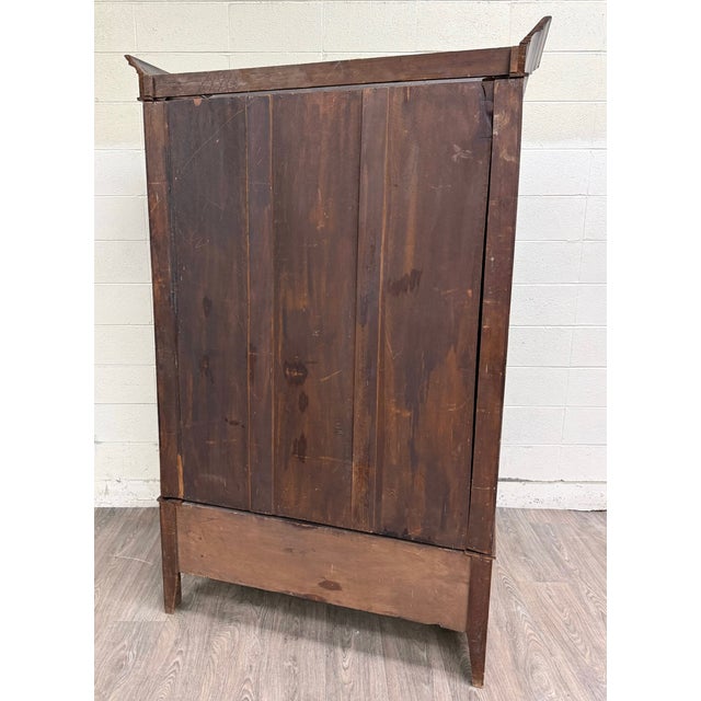 Antique Early 20th Century Edwardian Mahogany Wardrobe With Oval Mirror Door For Sale - Image 15 of 15