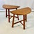 Wood 1940s Vintage Danish Brutalist Folk Art Boho Chic Half Moon Teak Side Tables - A Pair For Sale - Image 7 of 15