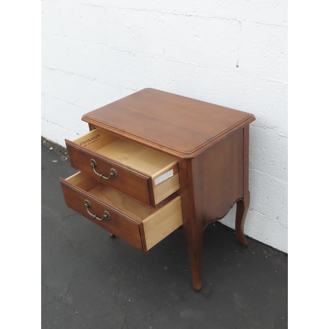 Ethan Allen French Distressed Nightstand End Side Table 6429 For Sale - Image 9 of 18