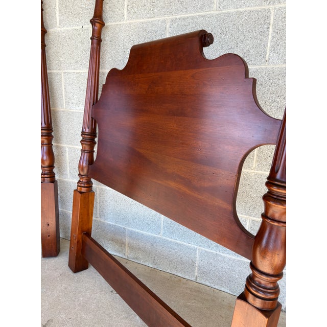 Statton New Market Finish New England Style Cherry Twin Headboards - A Pair For Sale - Image 12 of 16