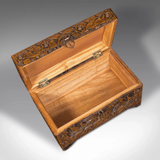 Brown 1920s Small Antique Apprentice Chest, English, Camphorwood, Storage Box For Sale - Image 8 of 12