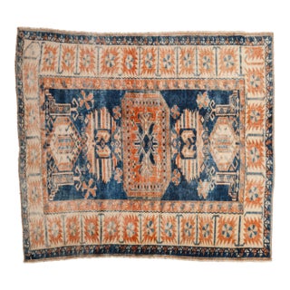 Vintage Distressed Oushak Square Rug - 4'1" X 4'4" For Sale