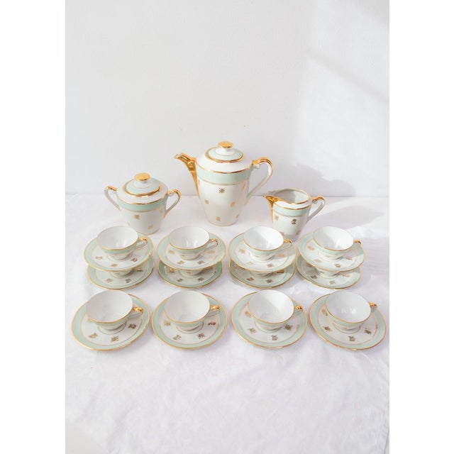 French Porcelain Tea or Coffee Service for 12 from Limoges, 1950s, Set of 27 For Sale - Image 9 of 9