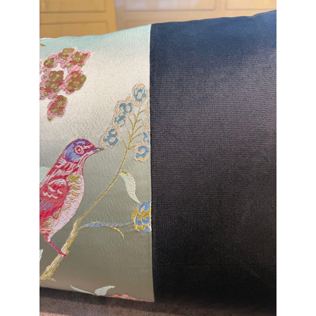 Black Handmade Black Velvet Satin Cushion Cover For Sale - Image 8 of 11