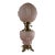 Antique Victorian Pink Satin Glass Cherub Banquet Oil Lamp With Embossed Putti Motif For Sale