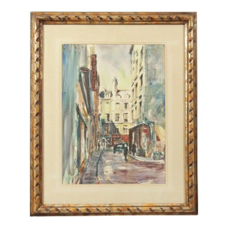 1970s Original Maurice Silber (1922-95) Watercolor - Le Marais, Paris For Sale
