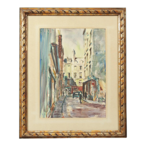 1970s Original Maurice Silber (1922-95) Watercolor - Le Marais, Paris