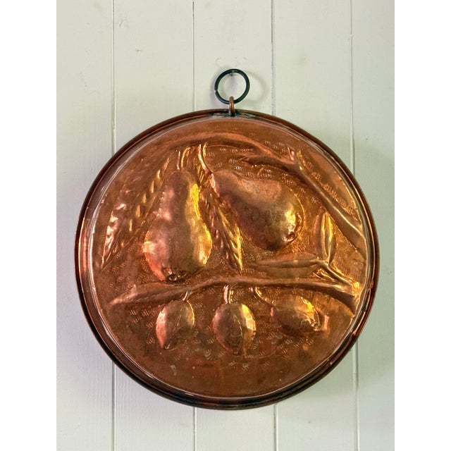 Metal Very Large Vintage Hammered Copper Fruit Mold Wall Hanging For Sale - Image 7 of 7