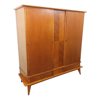 Vintage Oak Wardrobe, 1960s For Sale