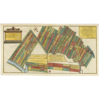 Antique Map Showing Estates of 1669 in Amsterdam, 1767 For Sale