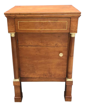 Antique Empire Walnut Bedside Table