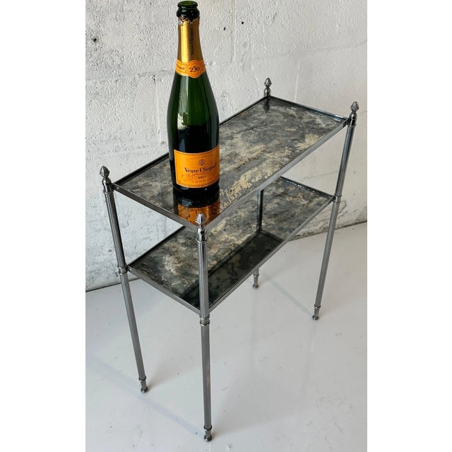 1970s Maison Bagues Style 2 Tier Side Table For Sale - Image 5 of 9