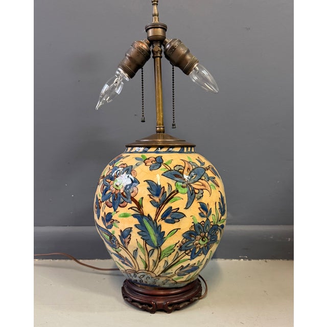 Islamic Middle Eastern Qajar Vase Converted to a Table Lamp, Late 1800s to Early 1900s For Sale - Image 3 of 10