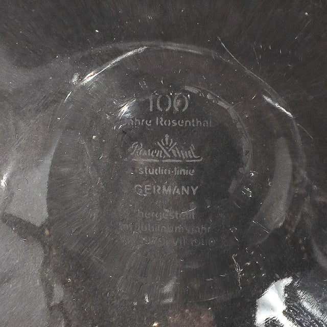 Mid-Century Crystal Ashtray With Crenelated Angular Motif Signed Rosenthal For Sale - Image 14 of 14