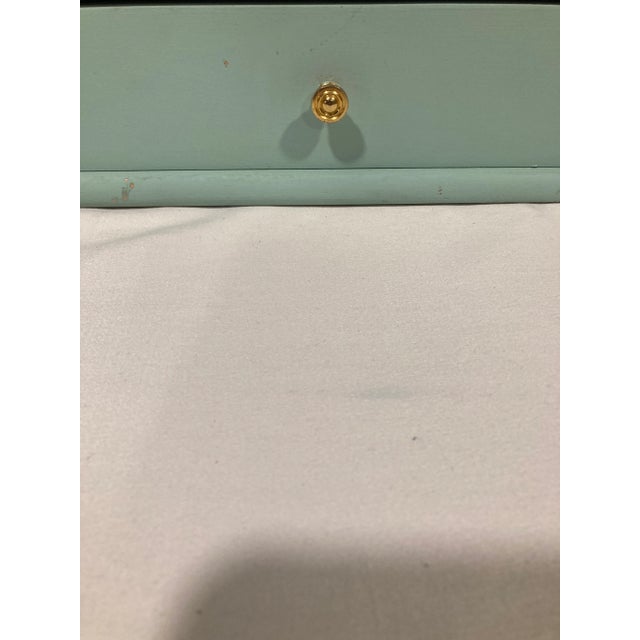 Vintage Mint Green Wooden Desk Organizer With Drawer and Compartments For Sale - Image 10 of 10