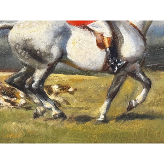 Wood Raoul Millais Hunting Painting, English Fox Hunt Scene, Grey Horse Scarlet Huntsman With Hounds, Sussex Sporting Art For Sale - Image 7 of 18