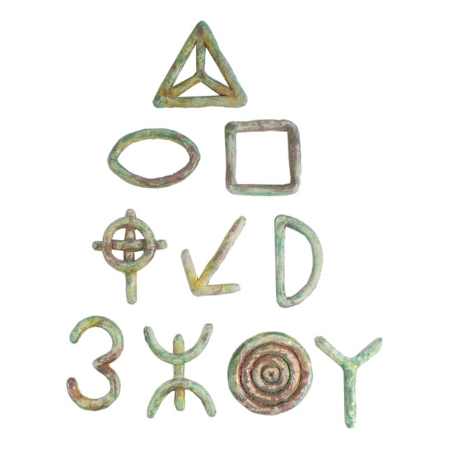 1991 “Essential Equation” Abstract Ceramic Wall Sculptures by Ana England For Sale