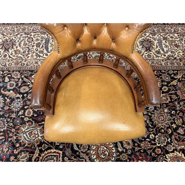 English Chesterfield Desk Chair For Sale - Image 6 of 8