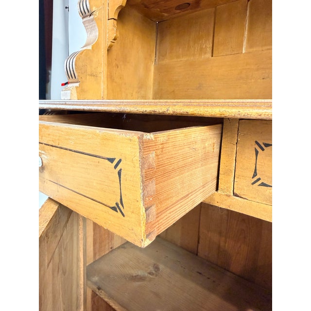 19th Century Honey Pine Step Back Hutch For Sale - Image 9 of 9