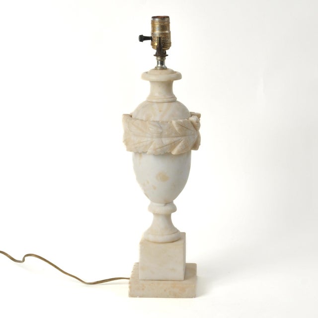 Vintage Carved Alabaster Lamp For Sale - Image 9 of 13