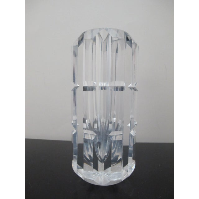 Mid-Century Modern Orrefors Vintage Swedish Clear Faceted Crystal Glass 7" Tall Vase For Sale - Image 3 of 10