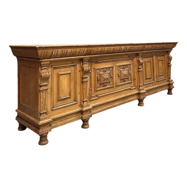 Vintage Fir Wood Counter For Sale