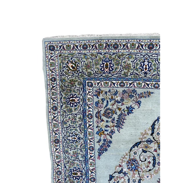 Aqua Vintage Middle Eastern Rug, 1970s For Sale - Image 8 of 12