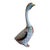 Vintage MCM Hollohaza Hungary Fishnet Hand Painted Porcelain Goose Figurine For Sale