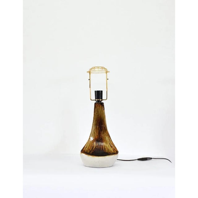 Organic Shaped Table Lamp in Warm Brown Colors by Axella Stentøj, Denmark, 1970s For Sale - Image 6 of 15