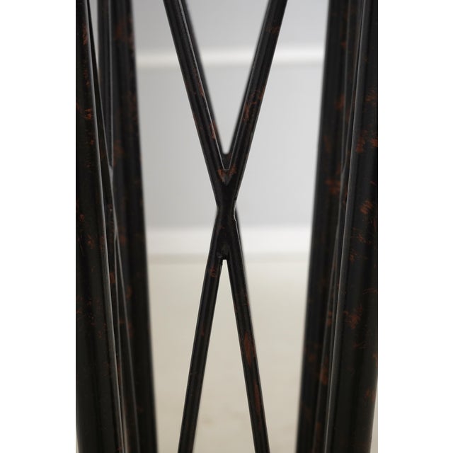 1990s Pair of Maitland Smith Leather Wrapped Pedestal Stands For Sale - Image 5 of 13