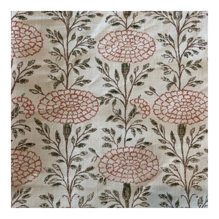 Lisa Fine Samode Flower Linen Fabric - 2.9 Yards For Sale