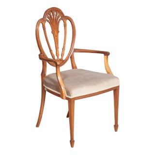Sheraton Revival Satinwood Armchair For Sale