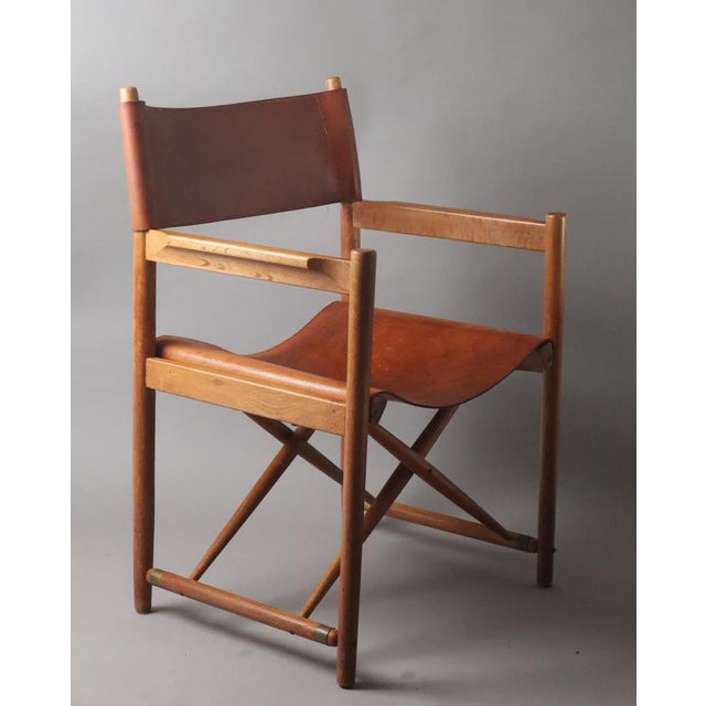 Model 903 Foldable Chair in Saddle Leather and Oak by Kurt Culetto for Horgenglarus, 1960s For Sale - Image 11 of 18