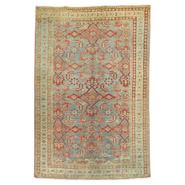 Early 20th Century Blue Persian Malayer Scatter Rug For Sale - Image 15 of 18