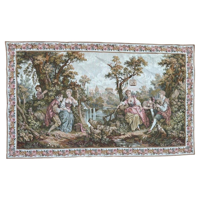Vintage French Aubusson Style Jacquard Tapestry, 1950s For Sale