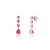 Natural 2.11 Carat Ruby Dangle Drop Wedding Earrings in 14k White Gold- A Pair For Sale - Image 4 of 9