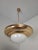 Brown Czech Art Deco Brass and Opaline Glass Pendant Lamp from Napako, 1920s For Sale - Image 8 of 18