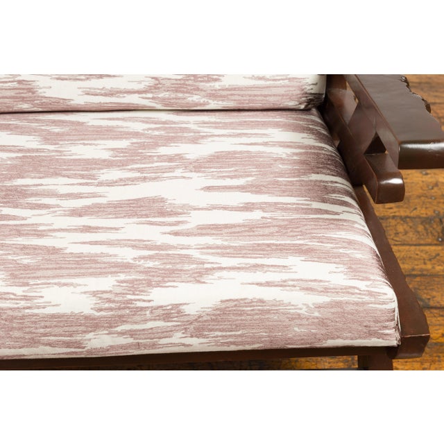 Antique Natural Edge Settee with Custom Upholstery and Rustic Character For Sale In New York - Image 6 of 13