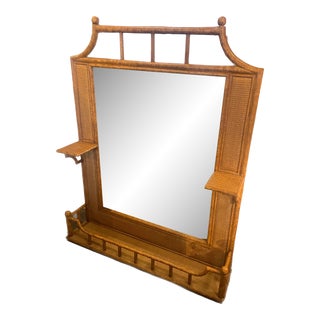 Vintage Whitecraft Brighton Bamboo Hall Mirror For Sale